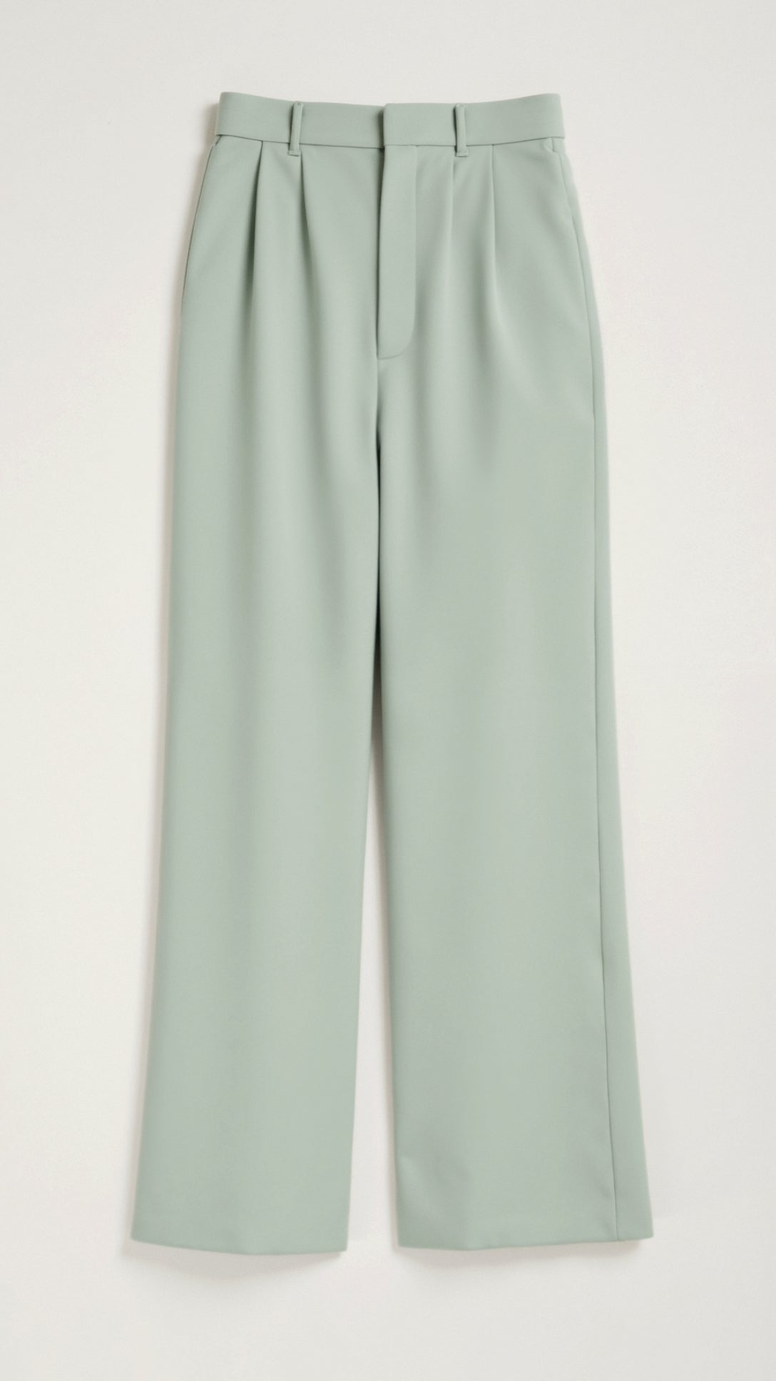 Beige High Waisted Wide Leg Trousers for Women