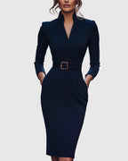 Waist detail with belted silhouette