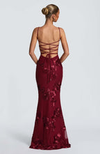Dress hem and floor-length skirt detail