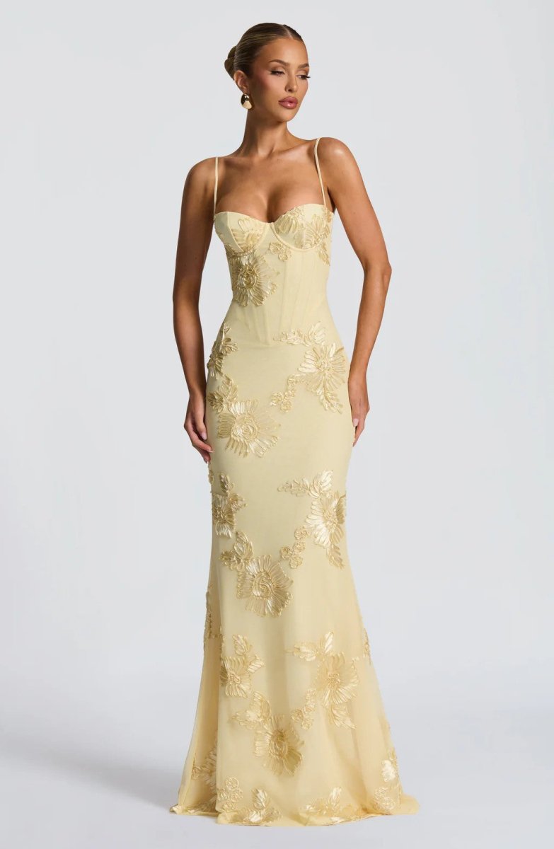 Back view showing lace pattern and strap design
