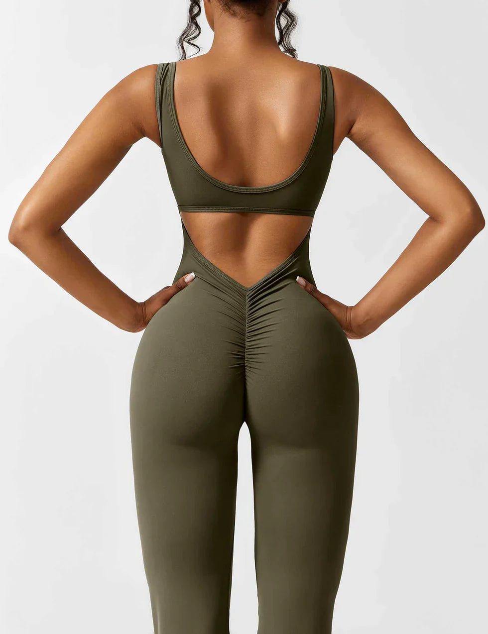 Women's Sleeveless Cutout Flare Leg Jumpsuit