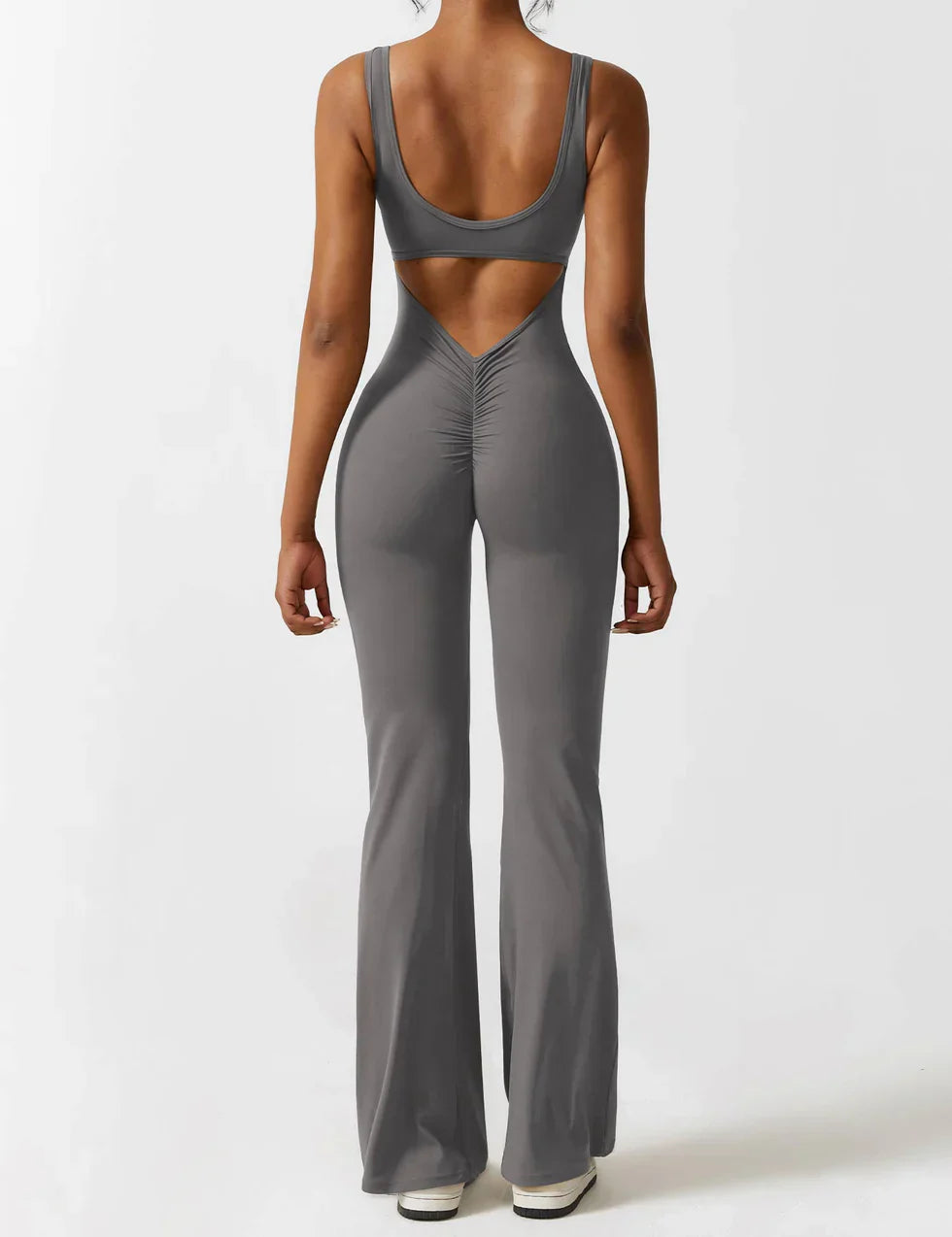 Women's Sleeveless Cutout Flare Leg Jumpsuit