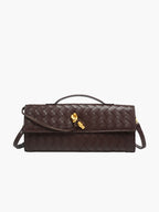 Close-up of intricately woven leather texture detail