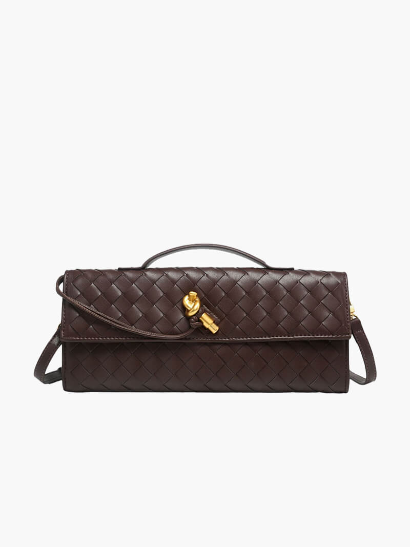 Close-up of intricately woven leather texture detail