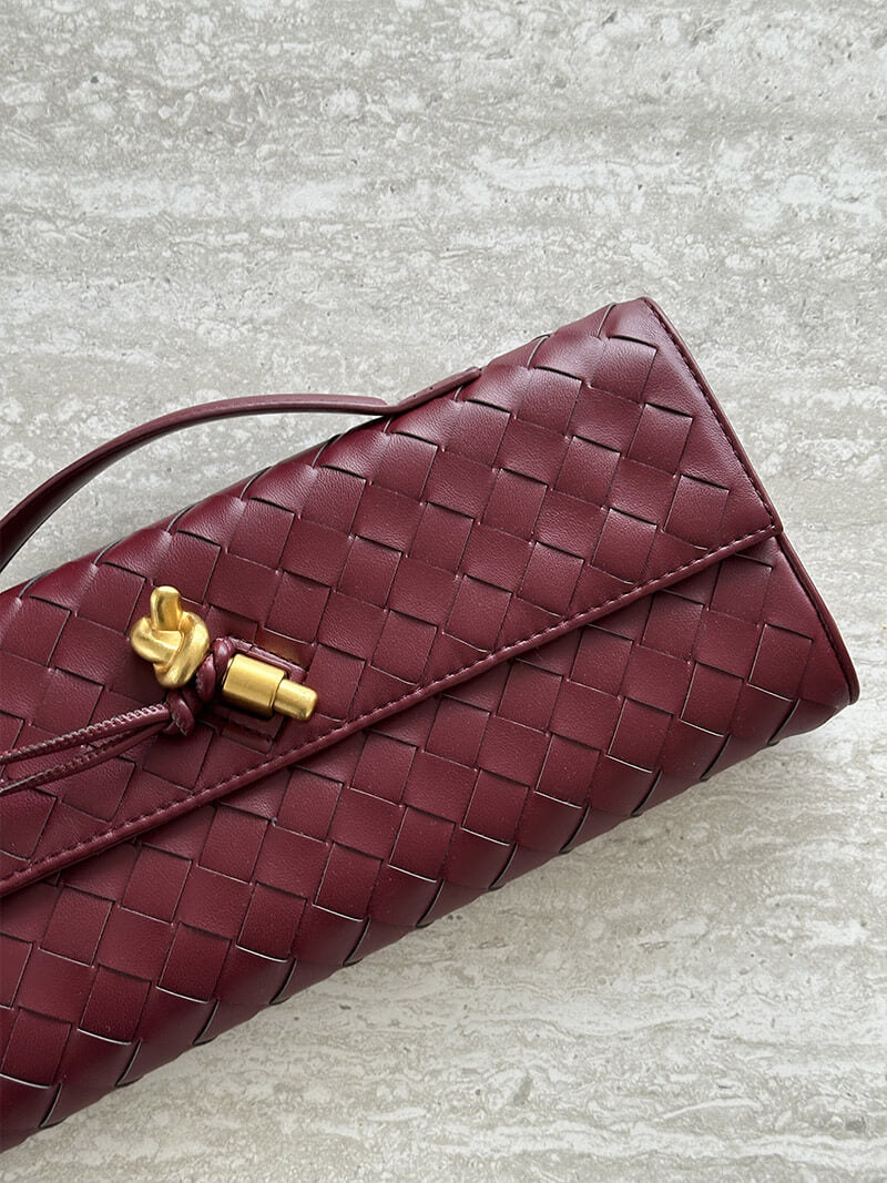 Woven leather pattern close-up under natural light