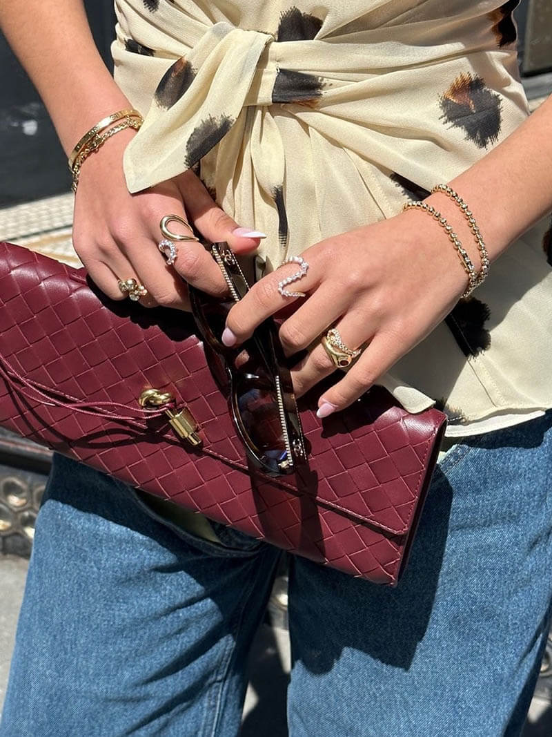 Gold button and leather texture combination detail