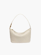 Close-up of basketweave texture and vegan leather detail