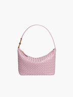 Back view of shoulder bag with strap adjustment