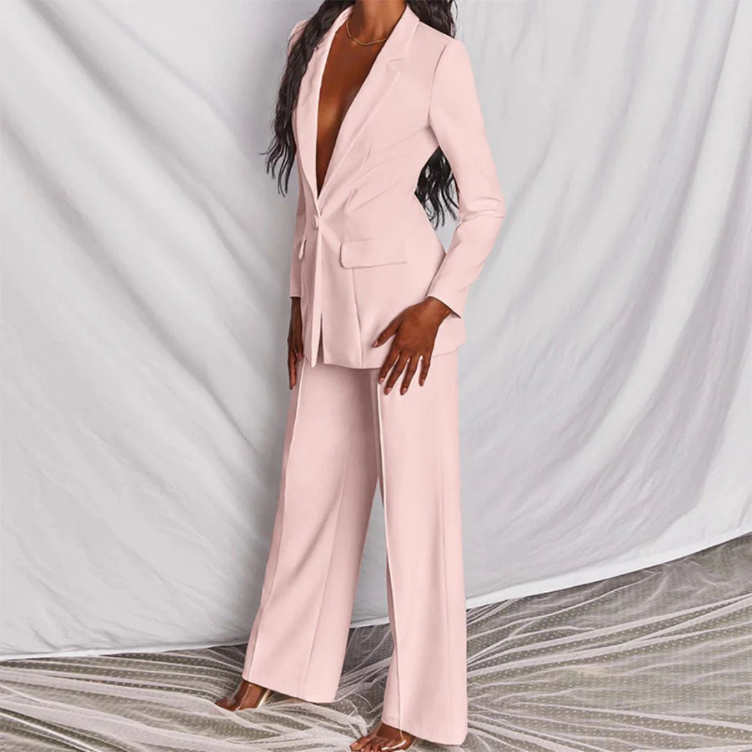 Wide leg trouser detail showing drape and length