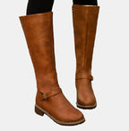Bottes cavalières hautes à boucle pour femme – vue 2