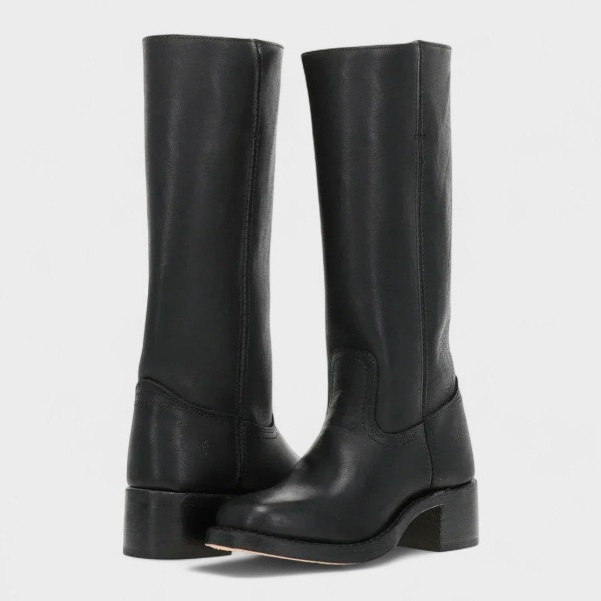 Bottes hautes à talon bloc et surpiqûres pour femme
