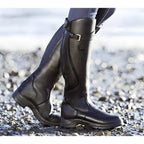Bottes hautes imperméables boucle équitation noir pour femme