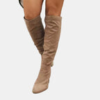 Bottes hautes stretch talon bloc pour femme – vue 3
