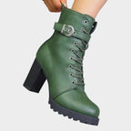 Bottines à lacets talon bloc avec boucle pour femme – vue 6
