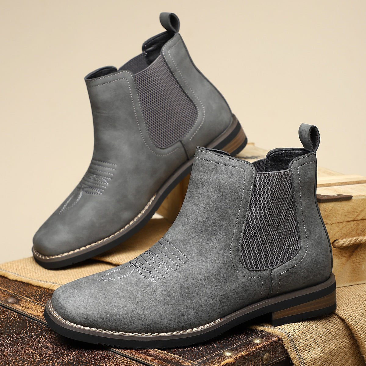 Bottines chelsea à élastiques latéraux charcoal pour homme