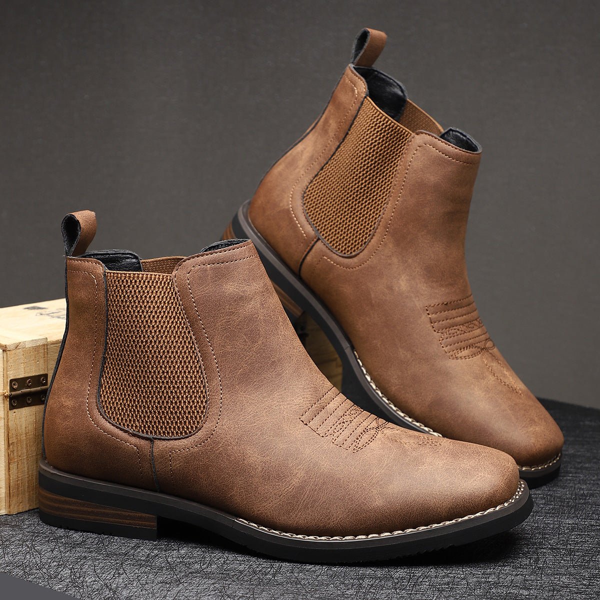 Bottines chelsea à élastiques latéraux chestnut marron pour homme