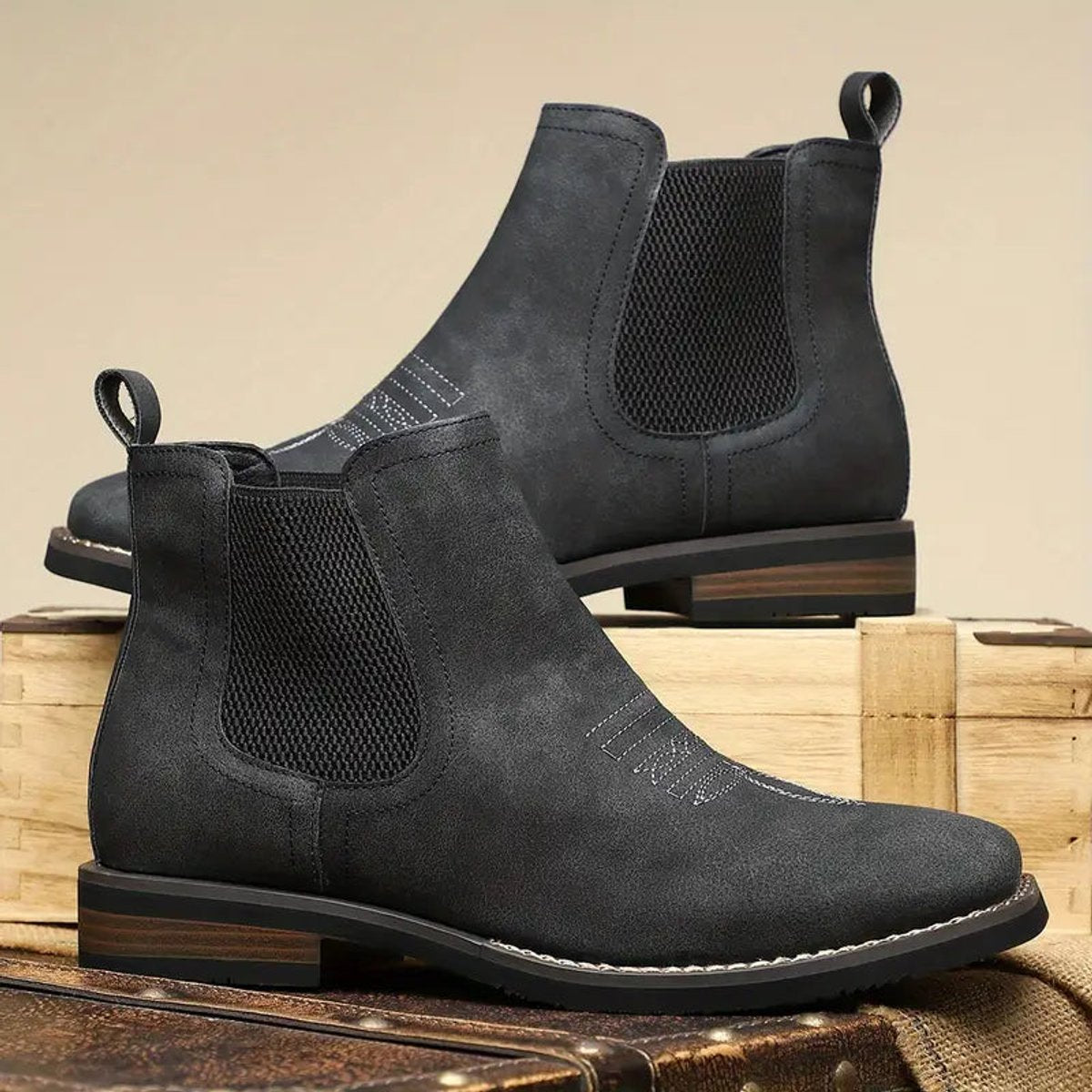 Bottines chelsea à élastiques latéraux pour homme – vue 9