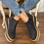 Bottines compensées plateforme rayée zip latéral pour femme – vue 2