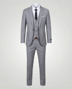 Costume trois pièces veste gilet pantalon gris pour homme