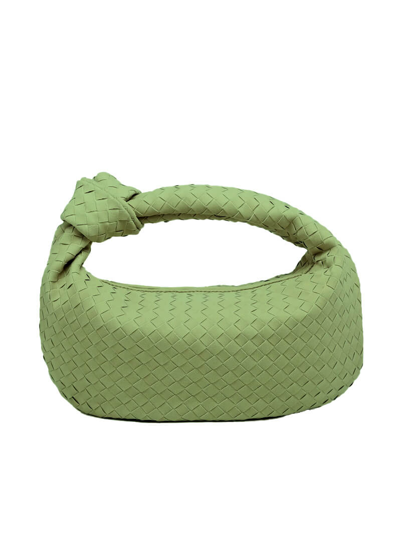 Women's Woven Knotted Handle Shoulder Bag