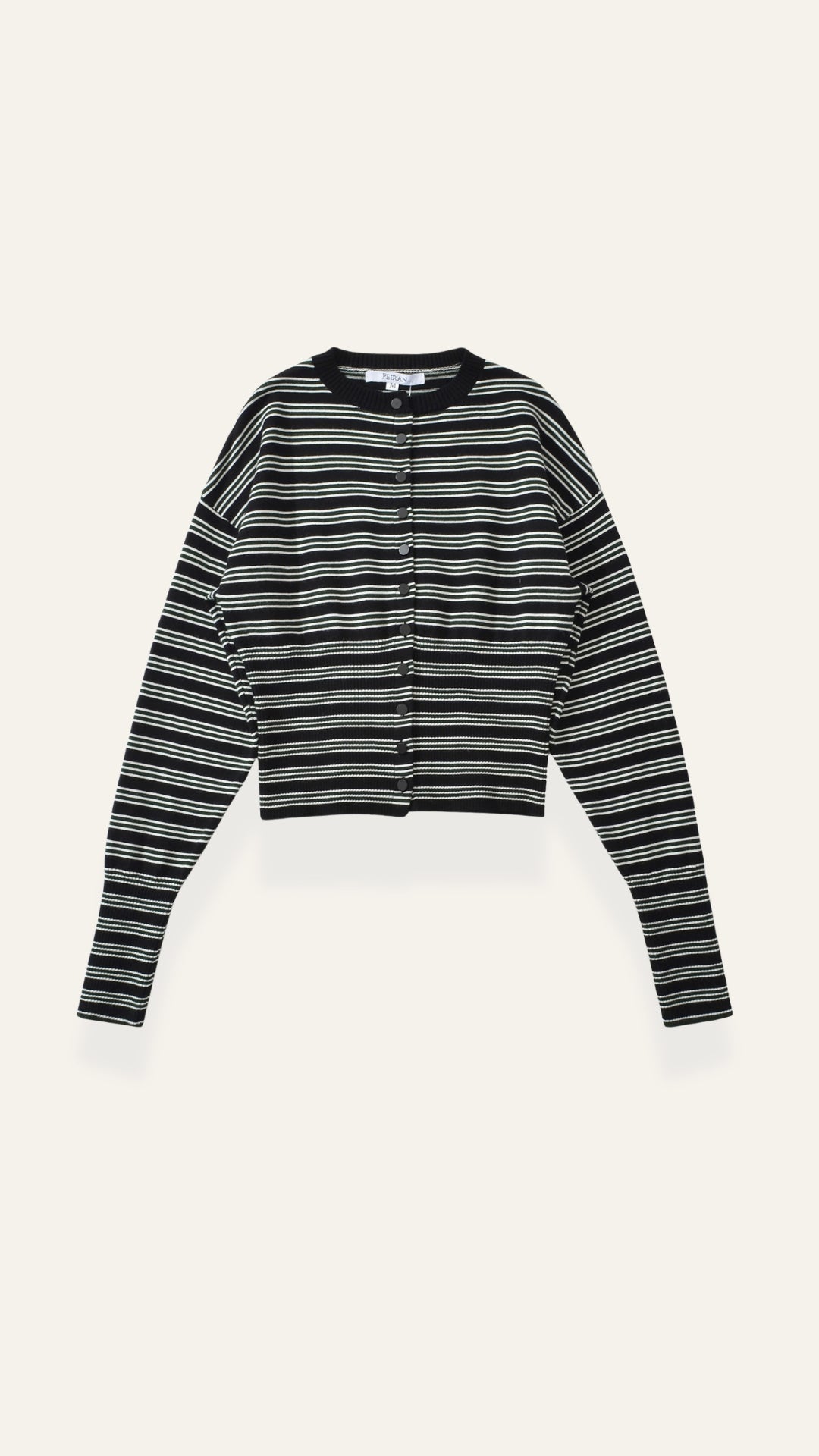Gilet rayé à boutons coupe ample pour femme – vue 4