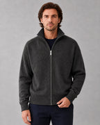 Gilet zippé col montant gris foncé pour homme