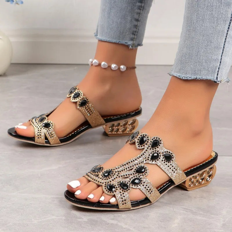 Back view of sandal showing sculpted heel and strap design