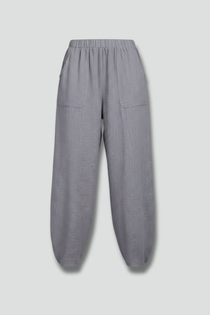 Grey Relaxed Fit Jogger Trousers with Elasticated Waist for Women