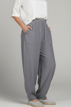 Grey Relaxed Fit Jogger Trousers with Elasticated Waist for Women