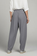 Grey Relaxed Fit Jogger Trousers with Elasticated Waist for Women
