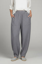 Grey Relaxed Fit Jogger Trousers with Elasticated Waist for Women
