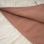 Detail shot of lace pattern and bell sleeve construction