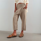 Full-length view of wide leg cropped silhouette