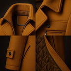 Manteau col montant doublure matelassée boutonné pour homme