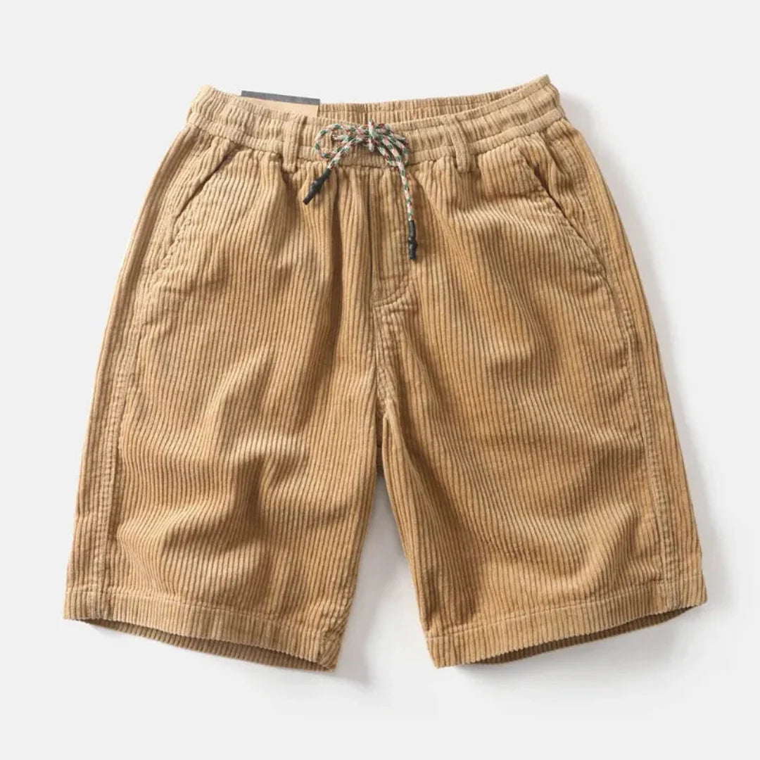 Men's corduroy shorts in relaxed fit, front view