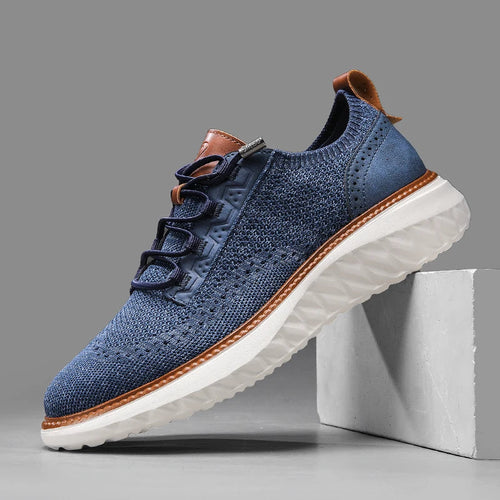 Front view of mesh trainer showing lace-up closure and knit upper
