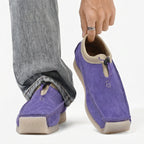 Men's Suede Square Toe Drawstring Loafers