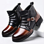 Men's Leather Buckle Ankle Boots