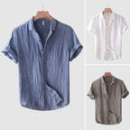 Detail of classic collar and short sleeve design