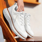 Men's Leather Woven Lace Up Trainers