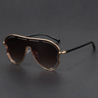 Aviator sunglasses displayed at three-quarter angle showing frame design