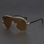 Men's gold aviator sunglasses with photochromic lenses, front view