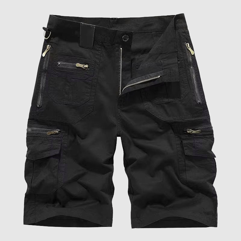 Rear view of cargo shorts showing back pockets and overall silhouette