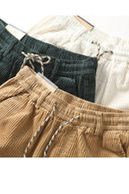 Side pocket detail on corduroy shorts