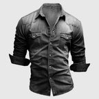 Close-up of snap-button chest pocket detail