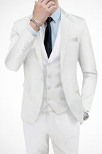 Close-up of waistcoat texture and fabric quality with blazer