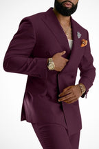 Close-up of jacket stitching and structured shoulders