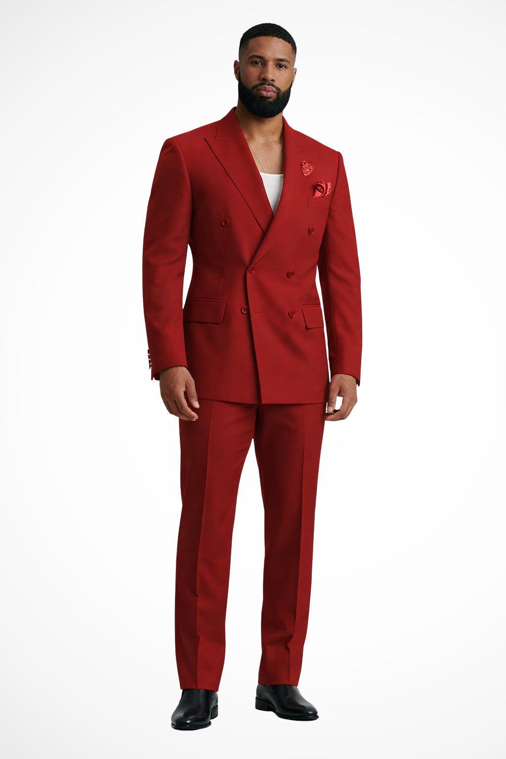 Suit rear view showing back panel and fit