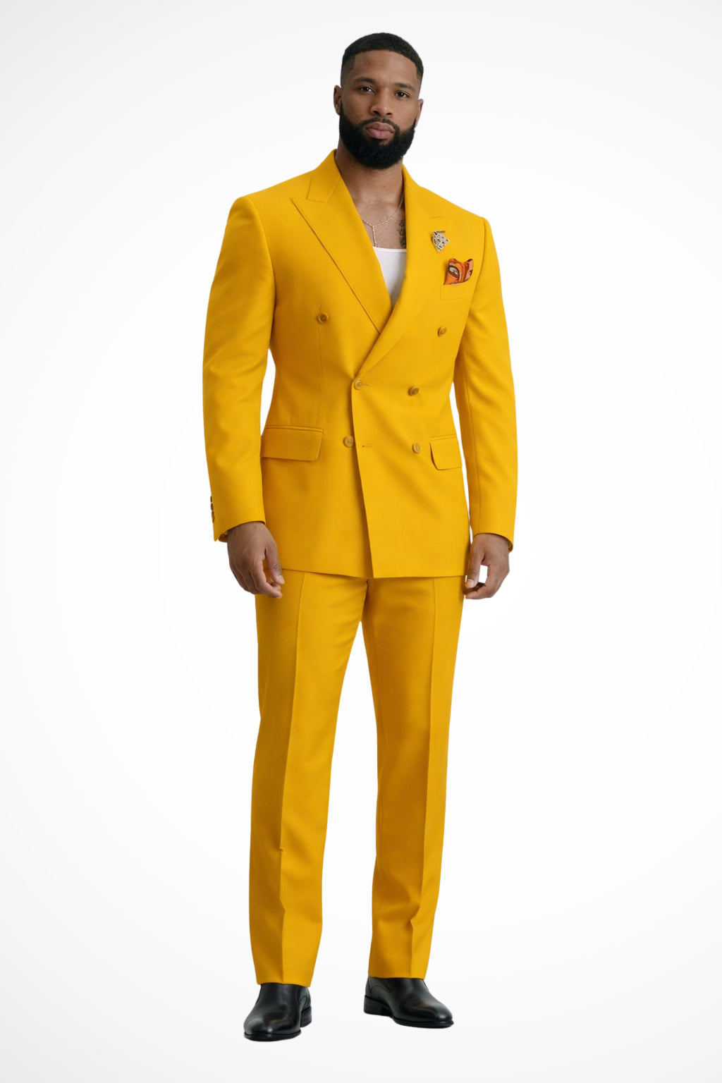 Double breasted blazer detail, six button front closure