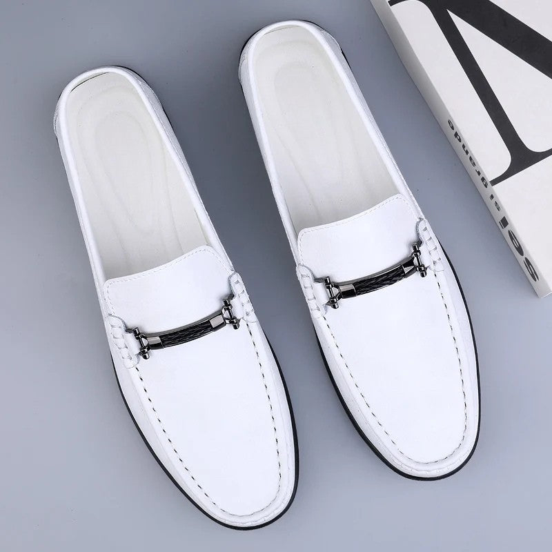 Men's Leather Metal Detail Loafers